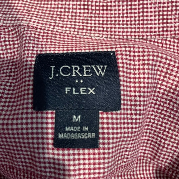 J.Crew Casual Shirt Mens M Flex Red Wine & White Button Up Long Sleeve - Picture 9 of 12